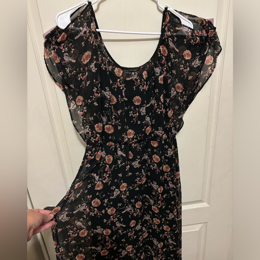 Lauren Conrad Floral Maxi Flutter Sleeve Dress